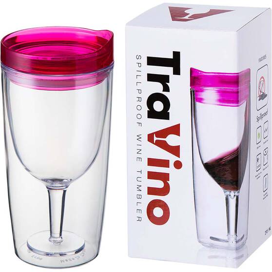 TraVino Spill Proof Wine Cup Pink, Pink, bcf_hi-res