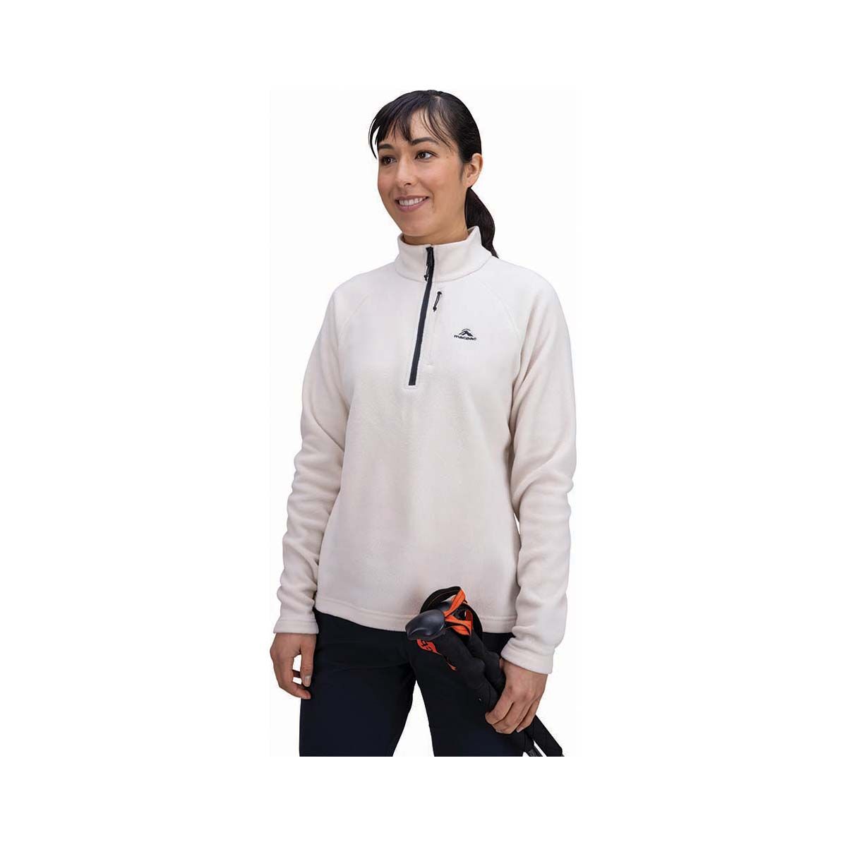 Macpac Women's Tui Fleece Pullover V6, Beige, bcf_hi-res
