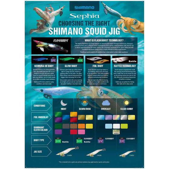 Shimano Sephia Flash Boost Squid Jig 3.5 Col 16, Col 16, bcf_hi-res