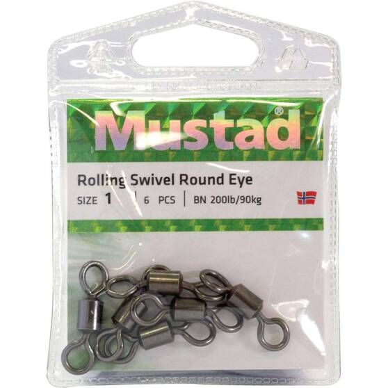 Mustad Rolling Black Swivel 6 Pack, , bcf_hi-res