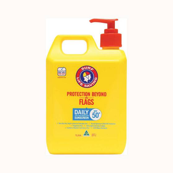 Surf Life Saving SPF50+ Daily Pump Sunscreen 1000ml, , bcf_hi-res
