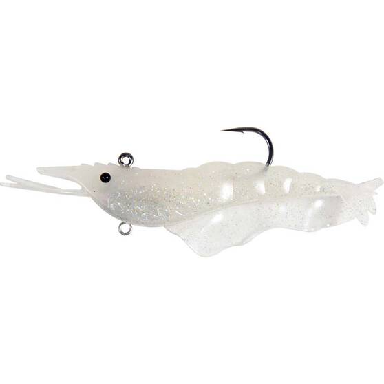 Fishcraft Dr Prawn Rigged Soft Plastic Lure 3in Glacier, Glacier, bcf_hi-res