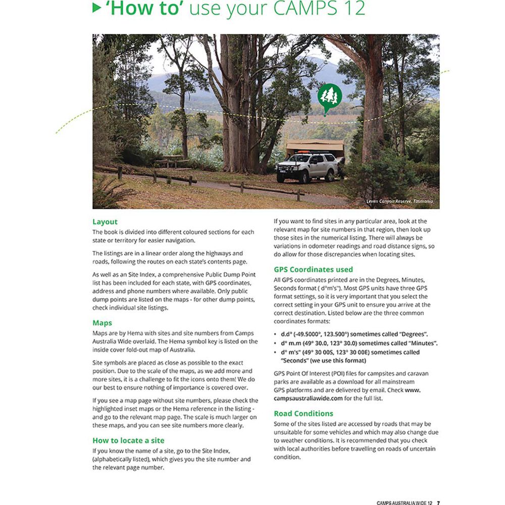 Camps 12 Australia Wide Free & Budget Campsite Book B4 Easy to Read BCF
