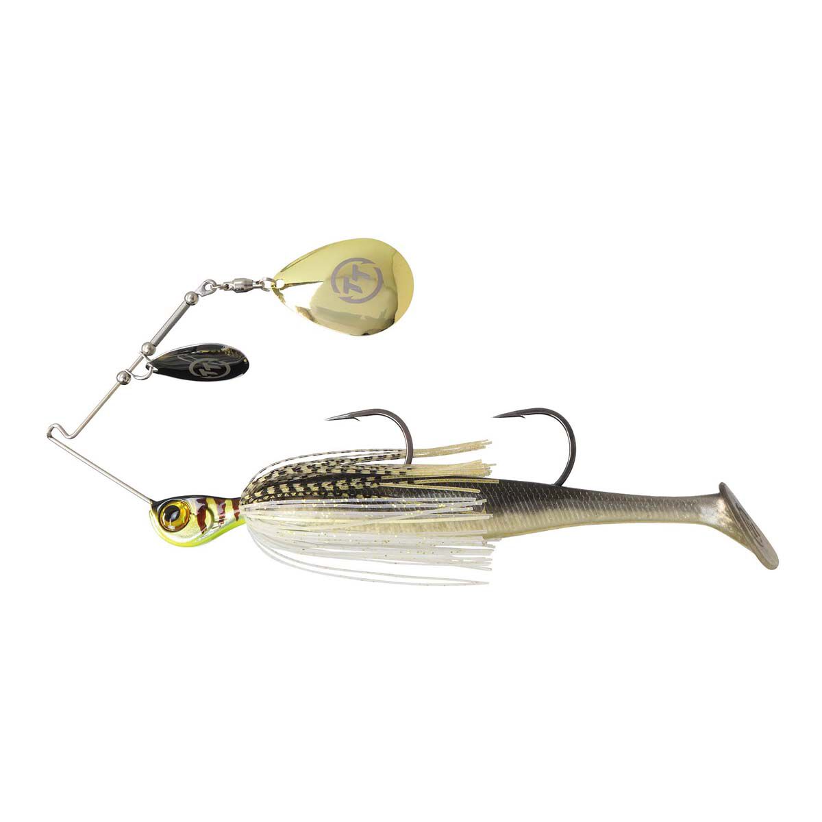 TT Fishing Tornado+ Double Colorado Rigged Spinnerbait Lure 1/2oz Gold Glimmer, Gold Glimmer, bcf_hi-res