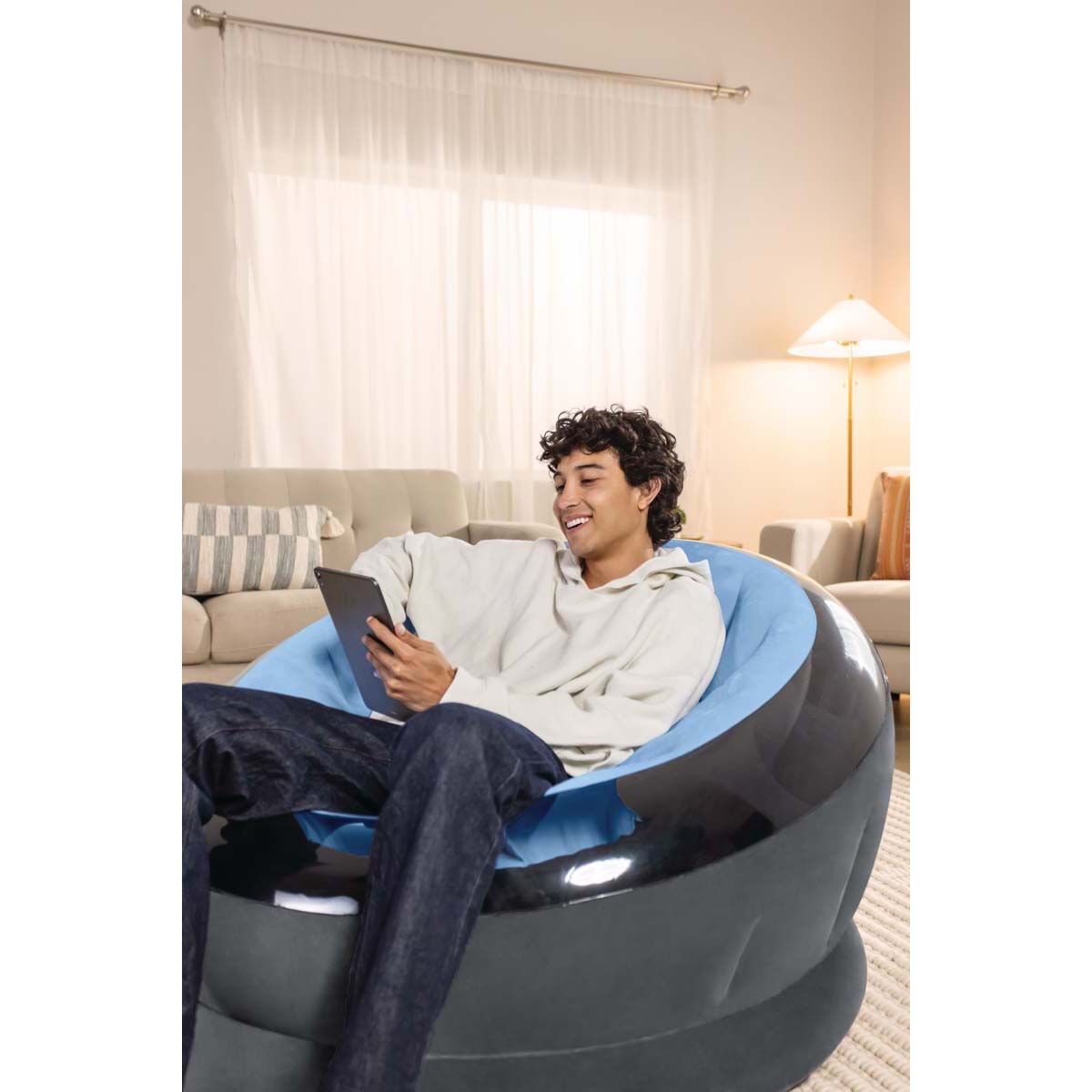 Intex Inflatable Empire Blue Chair, , bcf_hi-res