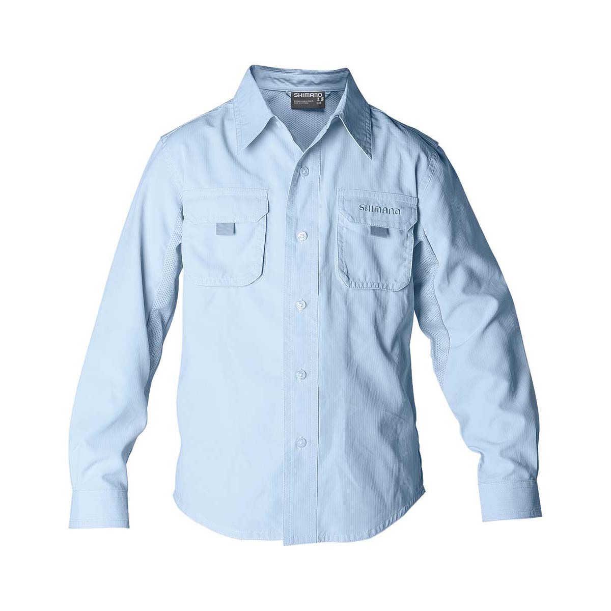 Shimano Kids' Vented Fishing Shirt Sky 8, Sky, bcf_hi-res