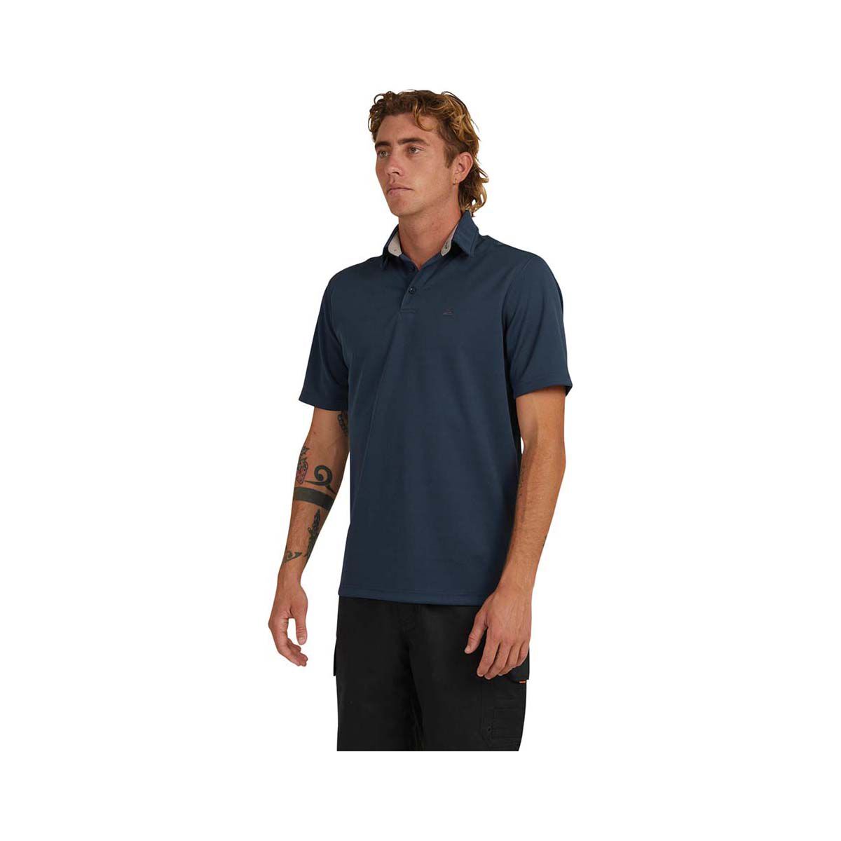 Quiksilver Men&rsquo;s Water Short Sleeve Polo, Midnight Navy, bcf_hi-res