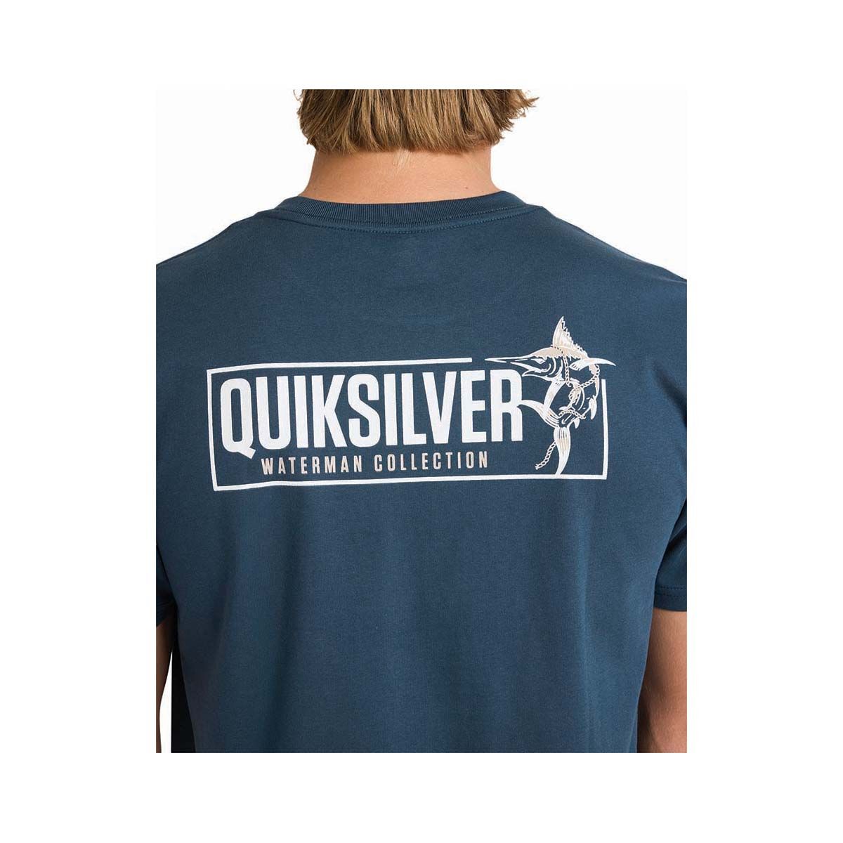 Quiksilver Men's Fish On Short Sleeve Tee, Navy, bcf_hi-res
