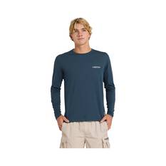Quiksilver Men’s Seagrass Long Sleeve Rashie, Midnight Navy, bcf_hi-res