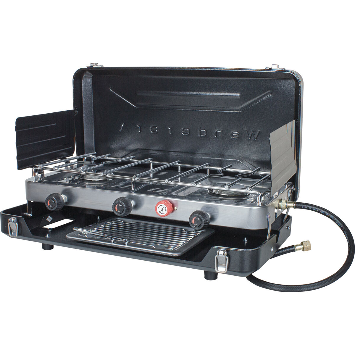 Wanderer LPG Portable 2 Burner Stove with Grill, , bcf_hi-res