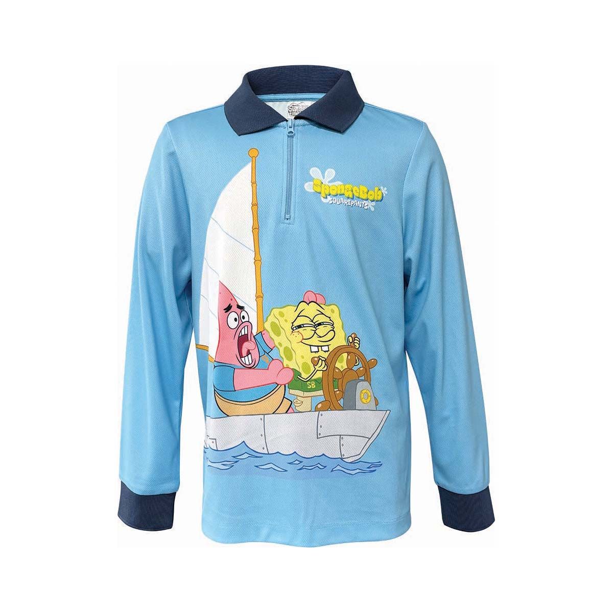 SpongeBob Youth Fishing Shirt Blue 8, Blue, bcf_hi-res
