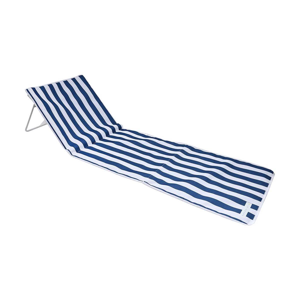 Wanderer Nautical Stripe Beach Lounger 100kg, , bcf_hi-res