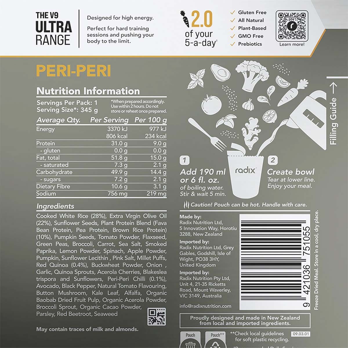Radix Nutrition Freeze Dried Peri-Peri Ultra 800kcal, , bcf_hi-res
