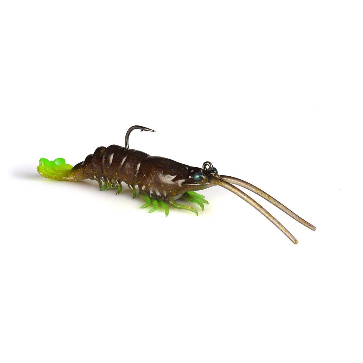 ZMan PrawnZ Elite Soft Plastic Lure 3.5in Rootbeer Chartreuse, Rootbeer Chartreuse, bcf_hi-res