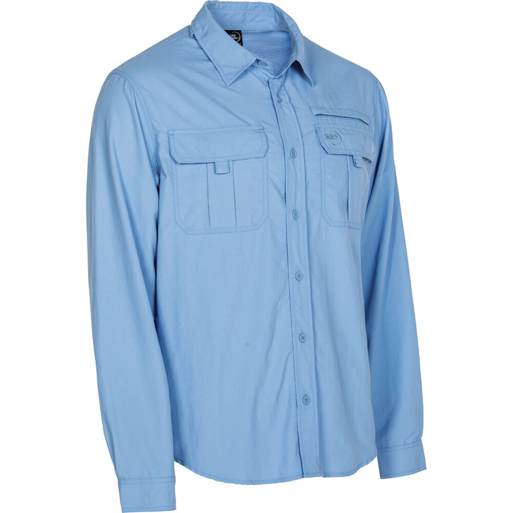 Men's Vented Long Sleeve Fishing Shirt Blue 3XL | BCF