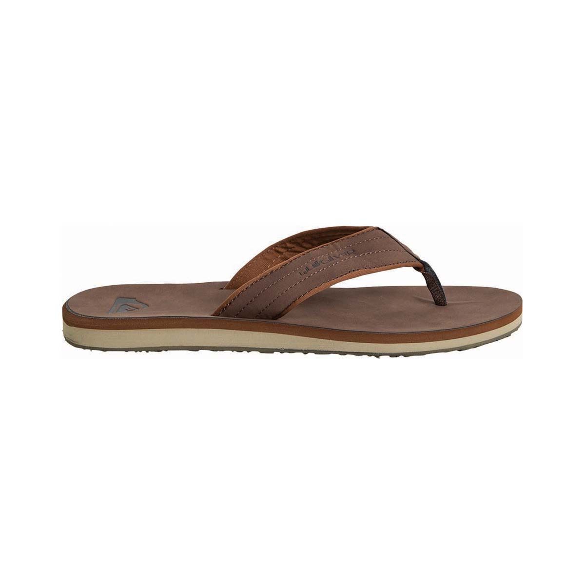 Quiksilver Men's Carver Nubuck Thongs, Brown, bcf_hi-res
