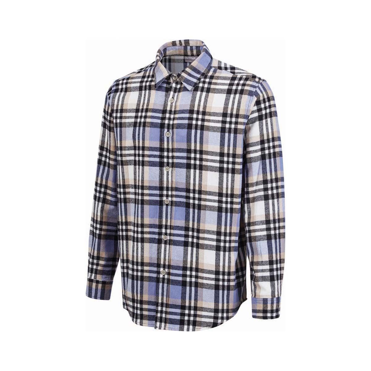 OUTRAK Unisex Flannel Shirt Purple Check XS, Purple Check, bcf_hi-res