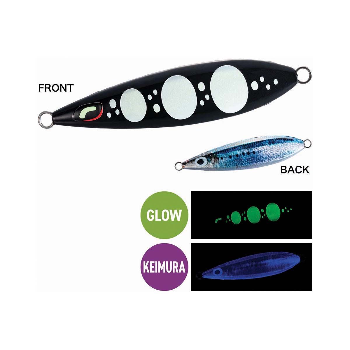 Shimano Ocea Wing Fall Jig Lure 100g Black Lumo, Black Lumo, bcf_hi-res