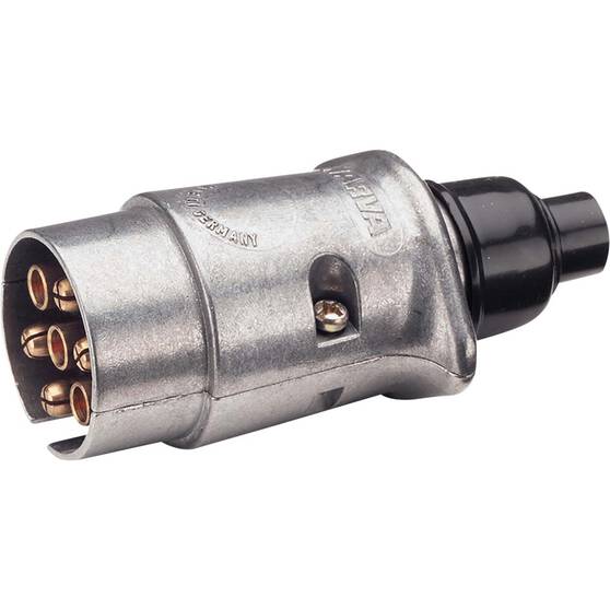Narva 7 Pin Large Round Metal Trailer Plug, , bcf_hi-res