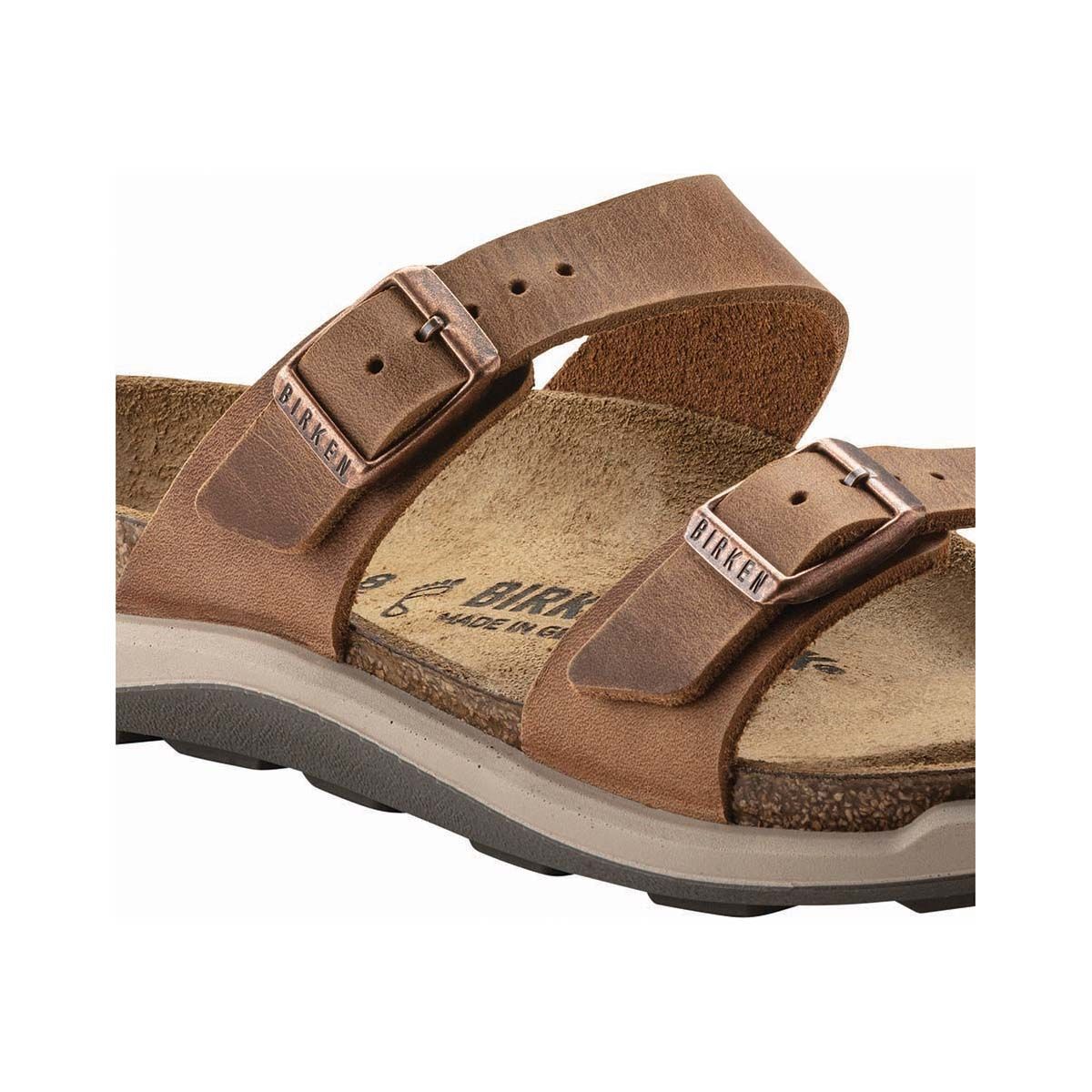 Birkenstock Women&rsquo;s Sierra Narrow Cross Town Oiled Leather Sandals, Brown, bcf_hi-res