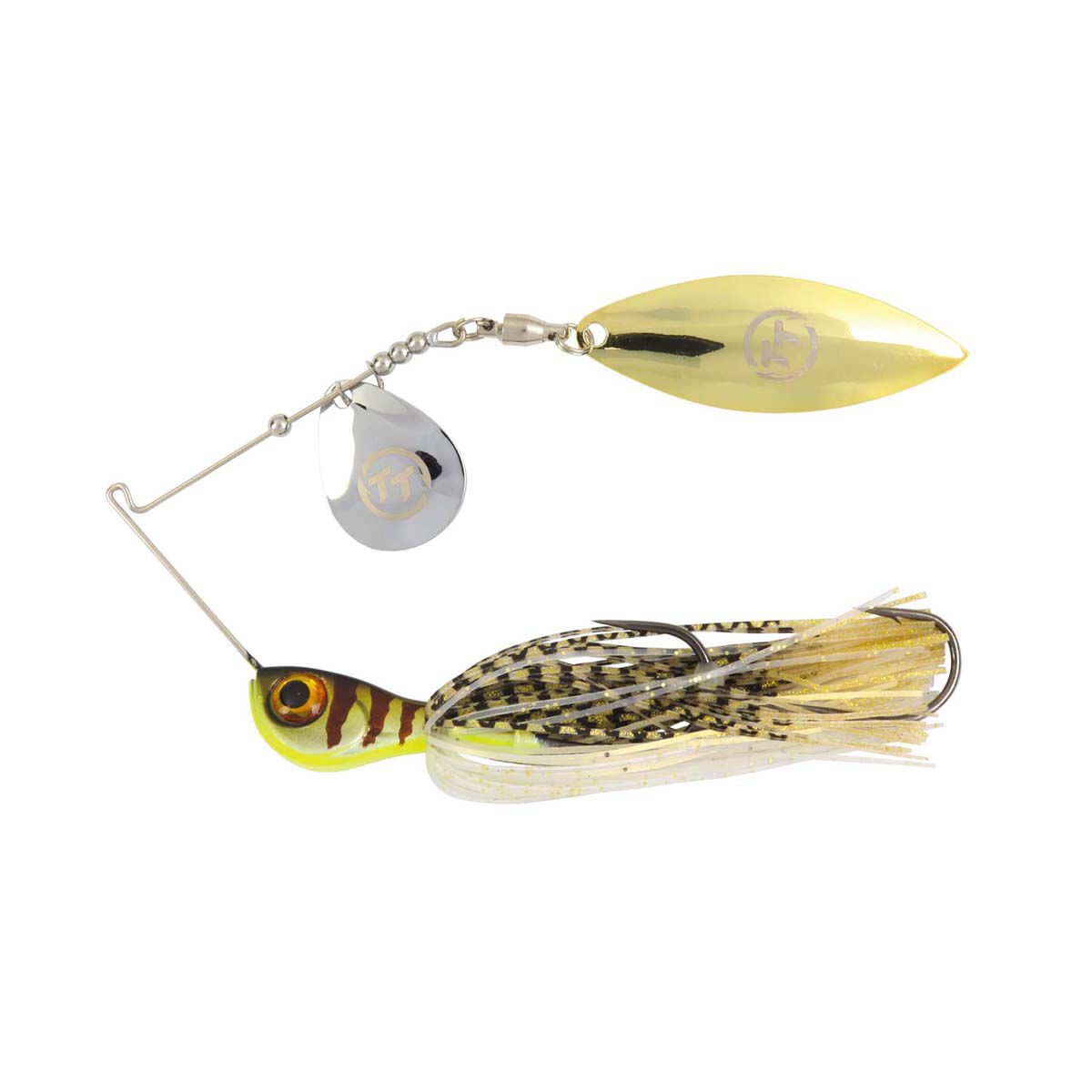 TT Fishing Vortex+ Spinnerbait Lure 5/8oz Gold Glimmer, Gold Glimmer, bcf_hi-res