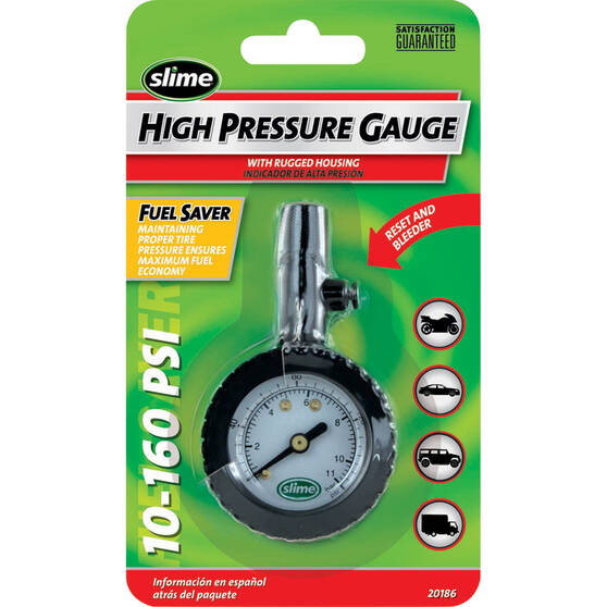 Slime High Pressure Tyre Gauge - 10-160 PSI, , bcf_hi-res