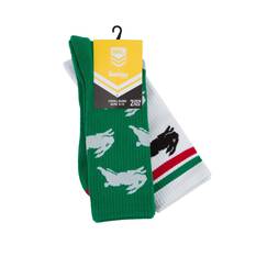Foot-ies South Sydney Rabbitohs Sneaker Socks 2 Pack, , bcf_hi-res
