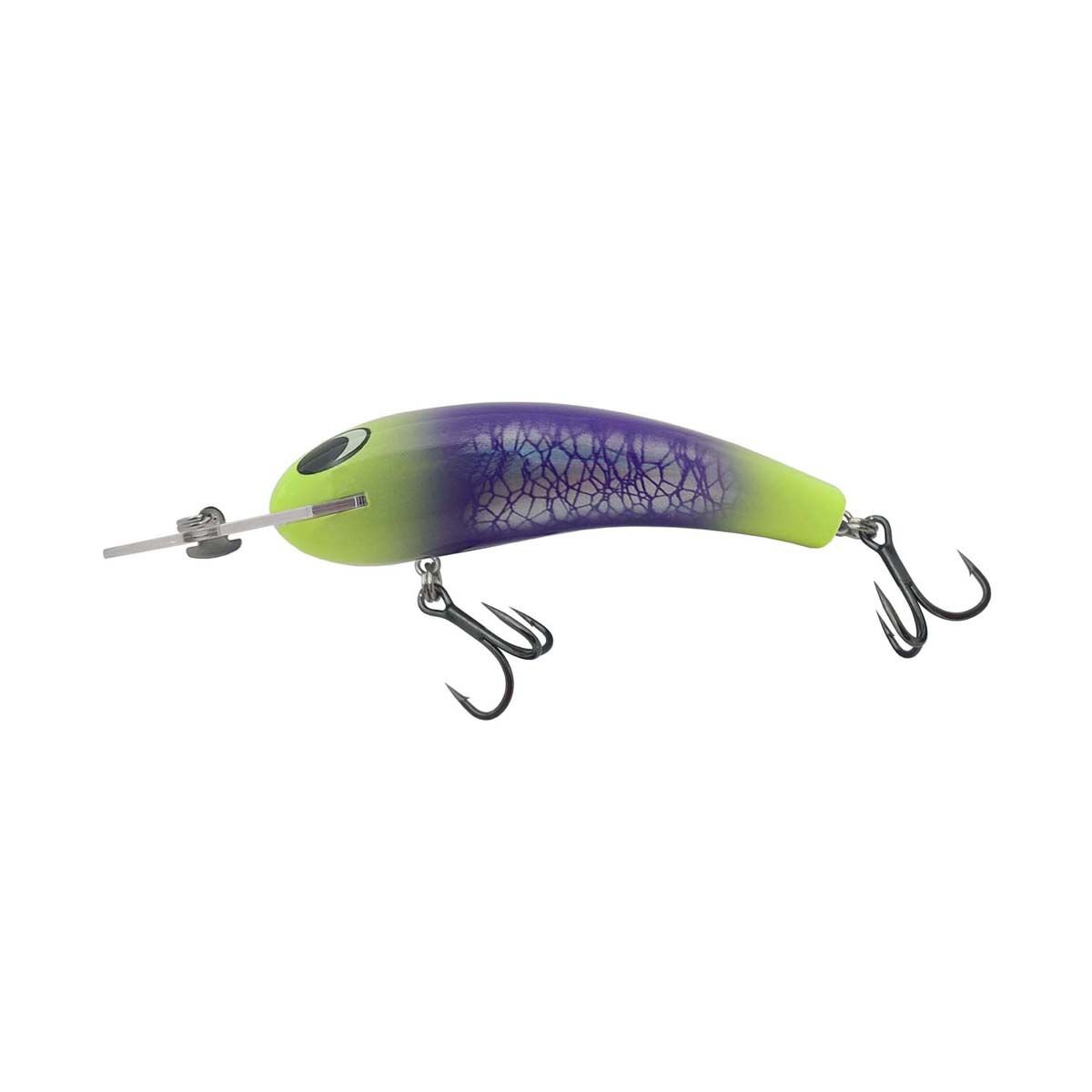 Warlock Native Lolly Hardy Body Lure 90mm 2.5m Purple Chartreuse, Purple Chartreuse, bcf_hi-res