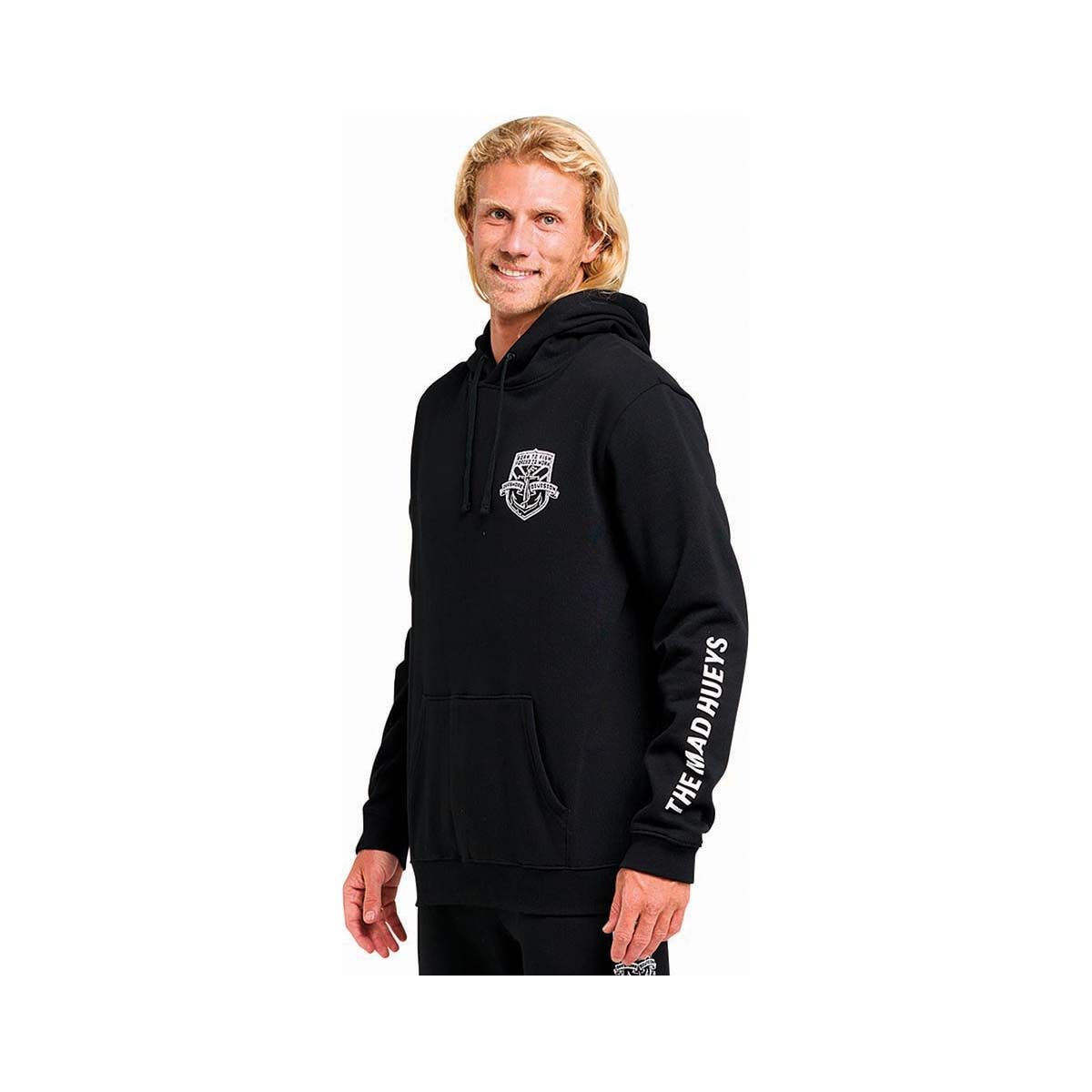 The Mad Hueys Men&rsquo;s League Anchor Fleece Pullover Black M, Black, bcf_hi-res