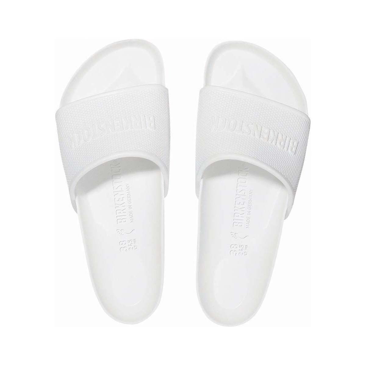 Birkenstock Unisex Barbados EVA Slides, White, bcf_hi-res