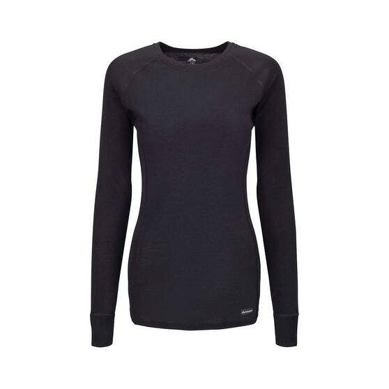 Macpac Women's Geothermal Long Sleeve Top V2, Black, bcf_hi-res