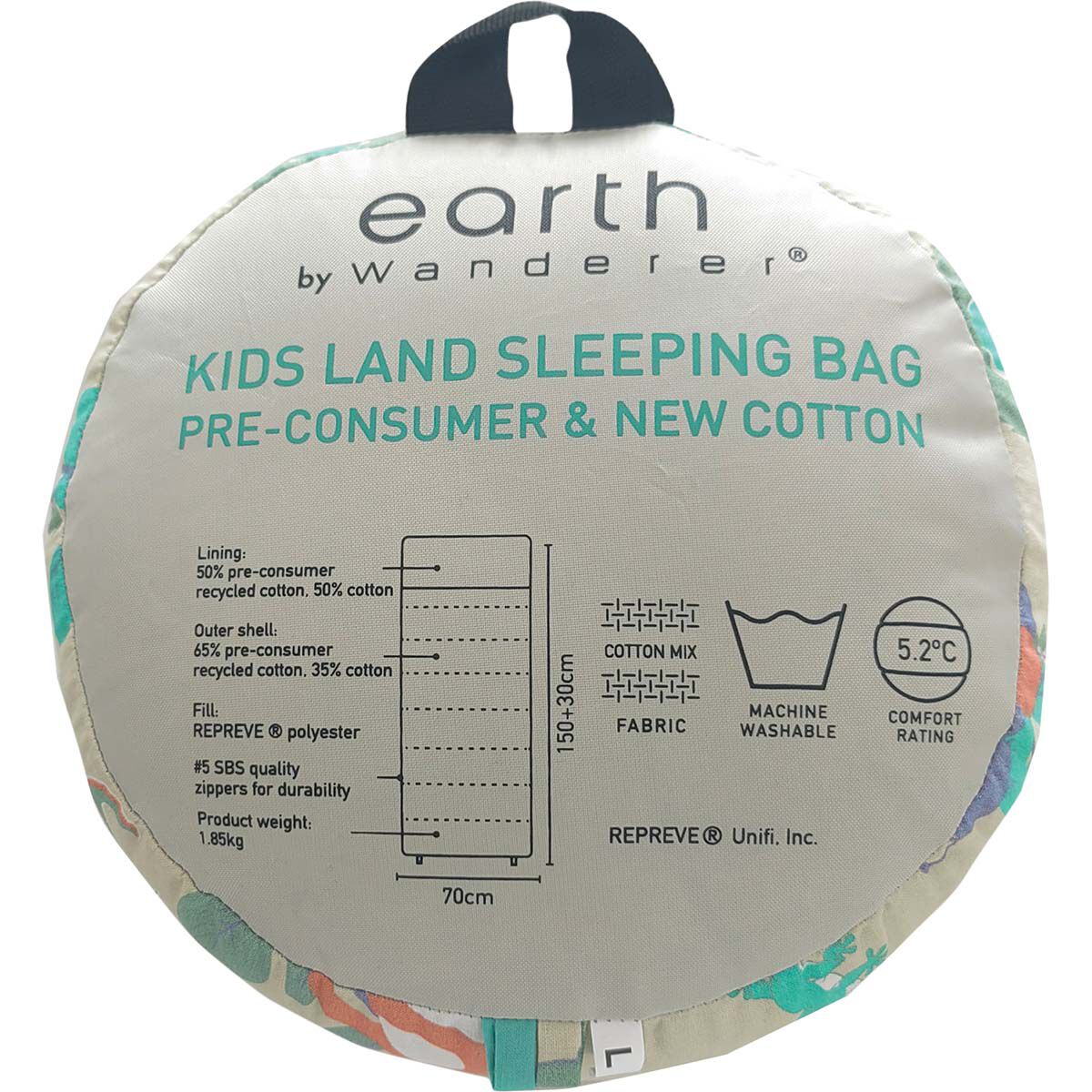 earth by Wanderer Kids Land Cotton 5.2 C Sleeping Bag BCF