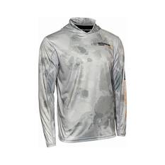 Savage  Men's Long Sleeve Hooded Sublimated Polo Grey S, Grey, bcf_hi-res
