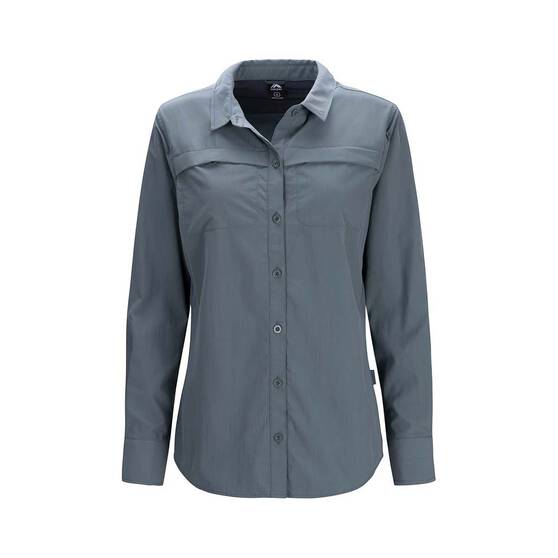 Macpac Women's brrr° UPF Long Sleeve Shirt, Grey, bcf_hi-res