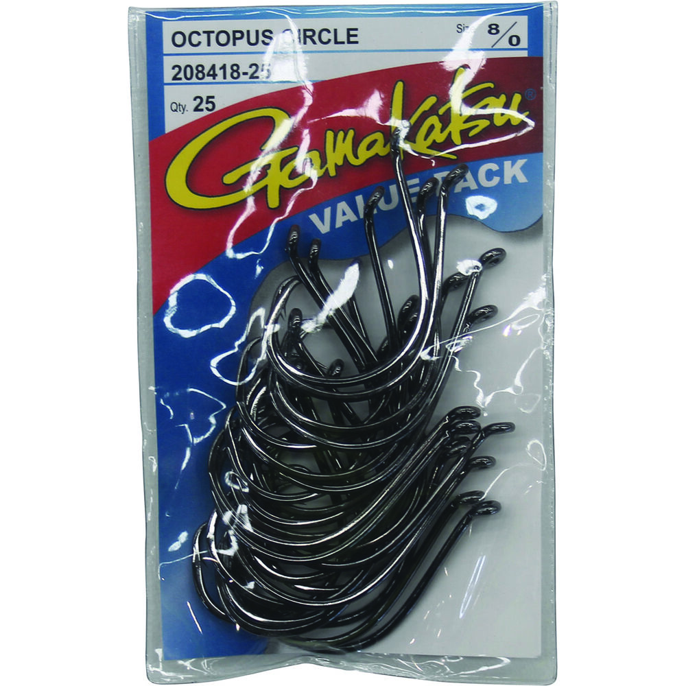 Gamakatsu Circle Offset Point Octopus Hook-Pack of 25 (Black)