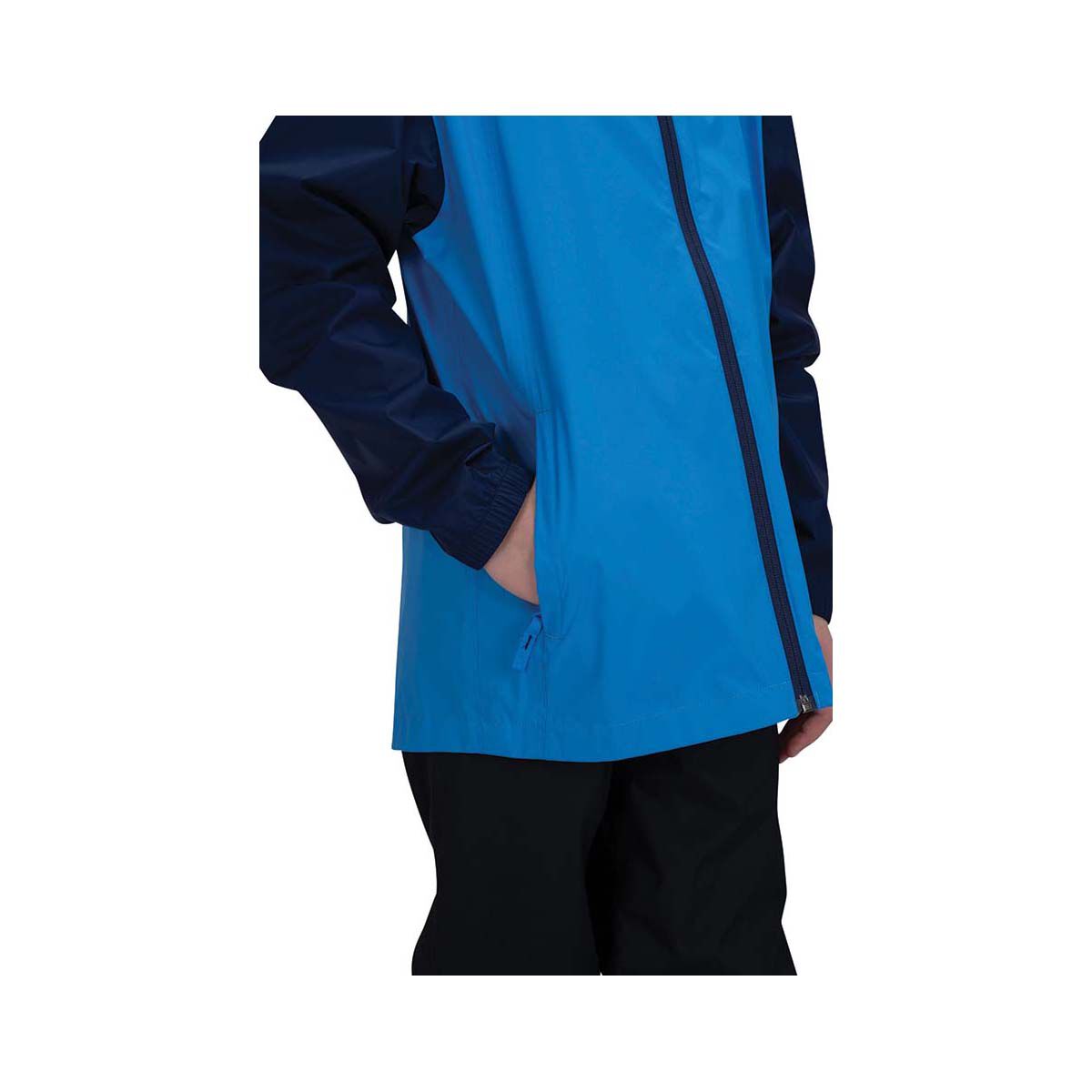 Macpac Kids' Rain Pack-It Jacket, Naval Academy/ Ibiza Blue, bcf_hi-res