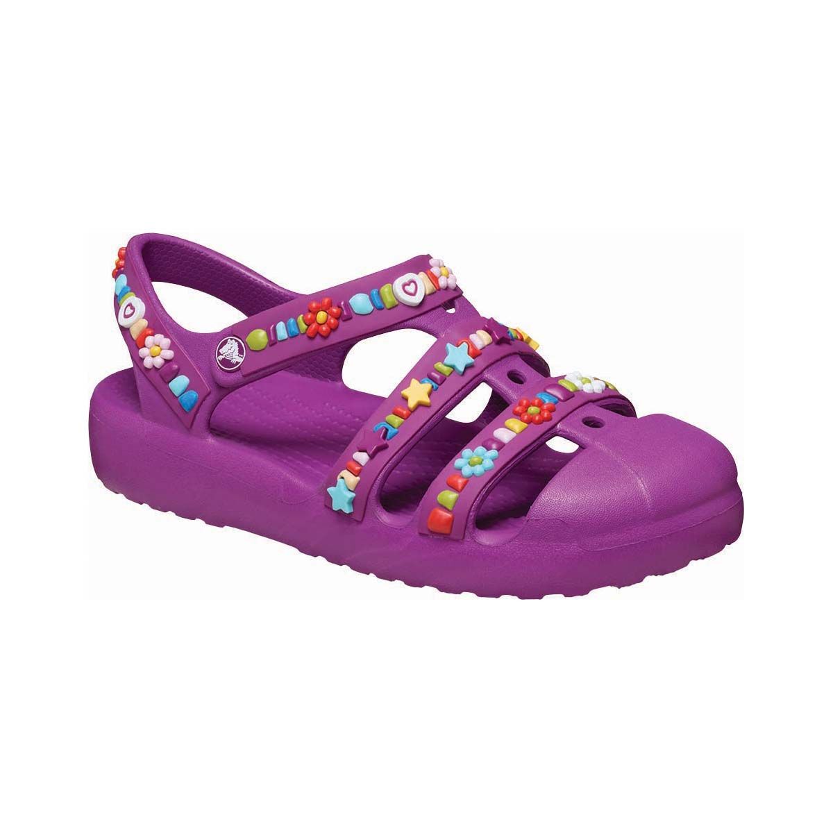 Crocs Youth Beaded Fisherman Sandals Purple C11, Purple, bcf_hi-res