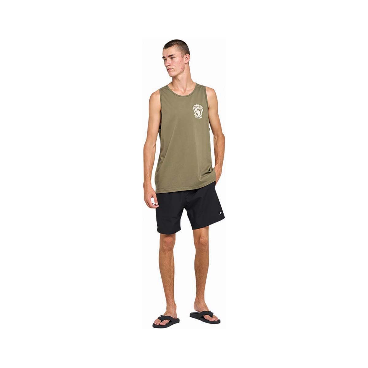 The Mad Hueys Men's Getting Hammered Muscle Tank, Olive, bcf_hi-res