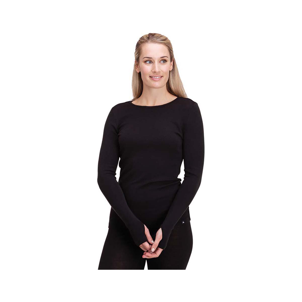 Macpac Women's 220 Merino Long Sleeve Tee, Black, bcf_hi-res