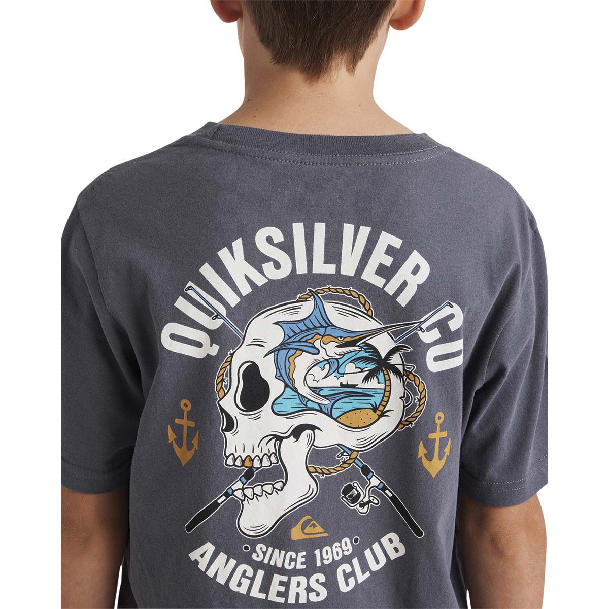 Quiksilver Youth Anglers Club Short Sleeve Tee Smoke 8, Smoke, bcf_hi-res