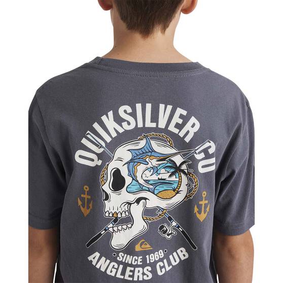 Quiksilver Youth Anglers Club Short Sleeve Tee, Smoke, bcf_hi-res
