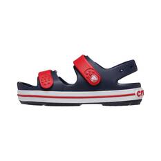 Crocs Kids' Crocband Cruiser Sandals, Navy/Varsity Red, bcf_hi-res