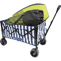 Wanderer Flat Fold Beach Cart 100kg Nautical Stripe, , bcf_hi-res