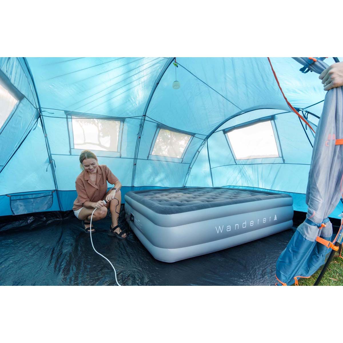 Wanderer Contour Queen Air Bed with 240V Pump, , bcf_hi-res