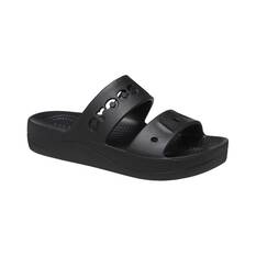 Crocs Women's Platform Baya Sandals, Black, bcf_hi-res