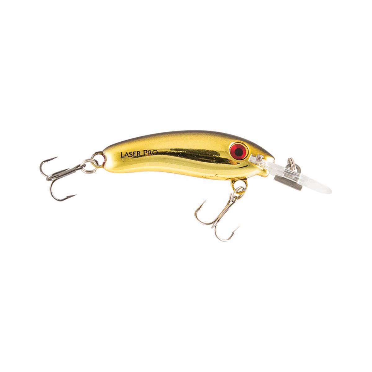 Halco Laser Pro Standard Hard Body Lure 45mm Chrome Gold Black Back BCF