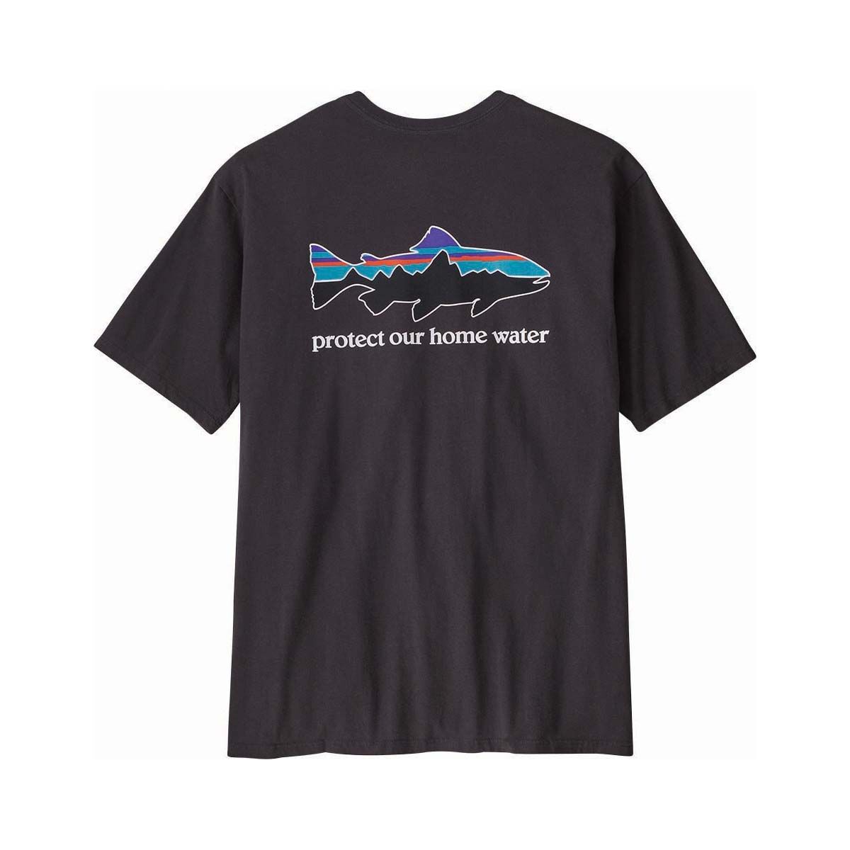 Patagonia Men's Home Water Trout Organic Tee Ink Black S, Ink Black, bcf_hi-res