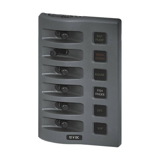 Blue Sea Systems 8 way WeatherDeck Gray Switch Panel - Fused, , bcf_hi-res