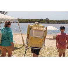 Wanderer Noosa Premium Beach Chair Yellow Stripe 150kg, , bcf_hi-res