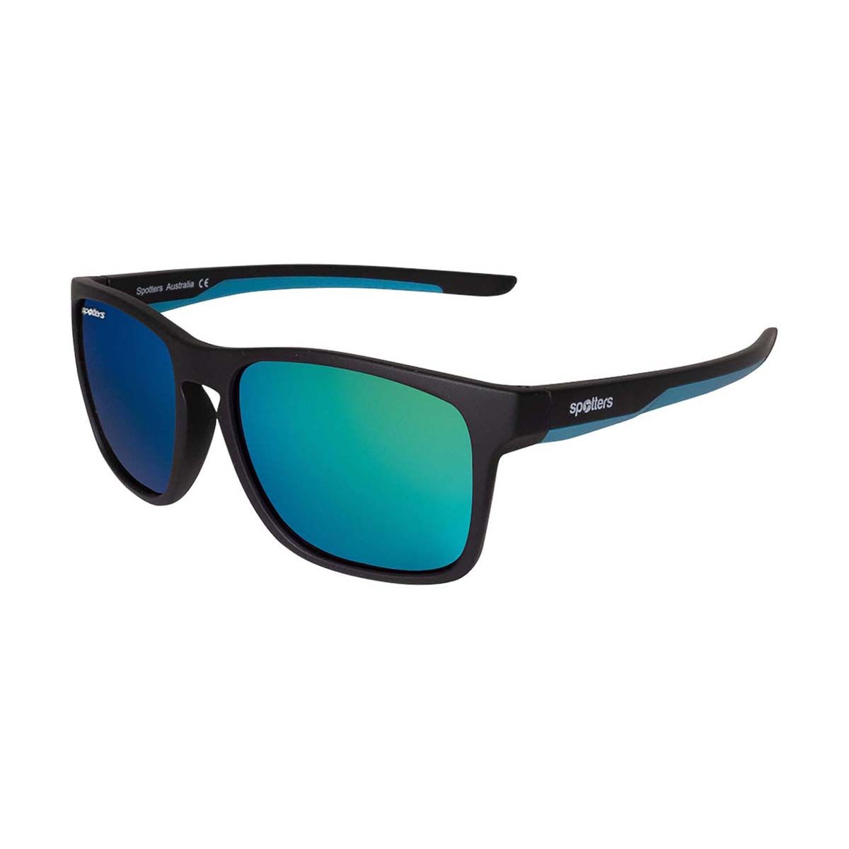 Spotters Dingo Kids' Sunglasses Matte Black with Green Mirror Lens, , bcf_hi-res